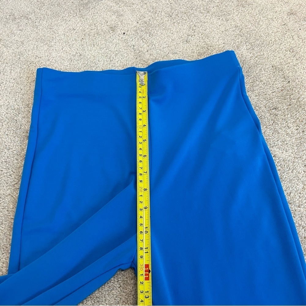 Zara blue stretchy high waisted flare pull on pants Sz M NWT - Picture 11 of 14